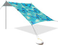 xigua Butterfly Beach Tent Sun Shelter with Carrying Bag - Silver Coated Oxford Fabric Beach Canopy for Beach Camping Fishing - Includes Windproof Ropes Sandbags &amp Stakes
