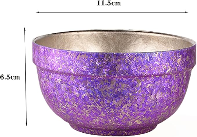 Titanium Camping Bowl Double Wall Insulated Bowl Stackable Lightweight Backpacking Dinnerware Durable Soup Cereal Rice Bowl for Home &amp Outdoor Use No Coating RT085T (Purple)