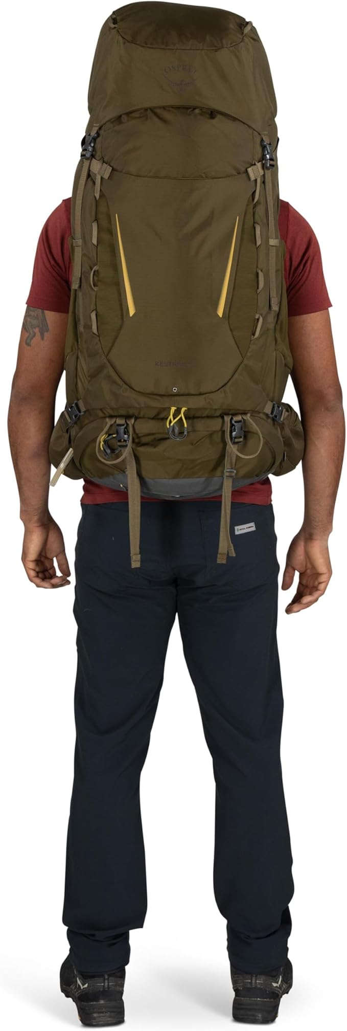 Osprey Kestrel 58L Men's Backpacking Backpack - Hiking &amp Camping Bag with Waterproof Raincover Olive Tan Large/X-Large