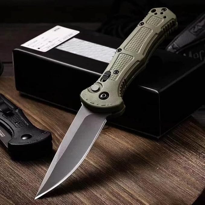 Outdoor Self Defense Pocket Knife 9070 Pocket Folding Knife D2 Steel Blade Non-Slip Fiberglass Handle EDC Multi-Functional Sharp Tactical Knife for Outdoor Tactical Survival and EDC