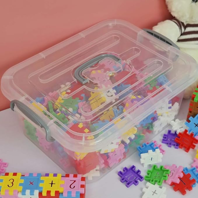 2 Packs Storage Bin with Lid 8 Liter Plastic Box Set