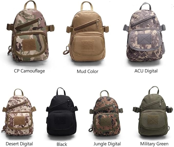 Outdoor Tactical Bag Backpack Military Sport Bag Pack Sling Shoulder Backpack Water bottle hanging bag for Every Day Carry (Mud Color)