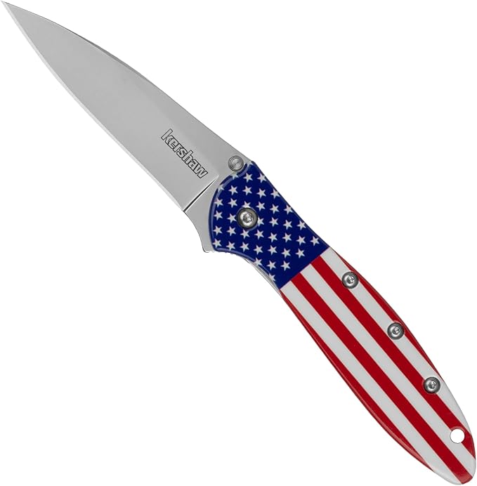 Kershaw Leek BlackWash Pocket Knife (1660BLKW) 3 Sandvik 14C28N Steel Blade 410 Stainless Steel Handle BlackWash Finish SpeedSafe Assisted Open Frame and Tip Locks Reversible Pocketclip 3 OZ