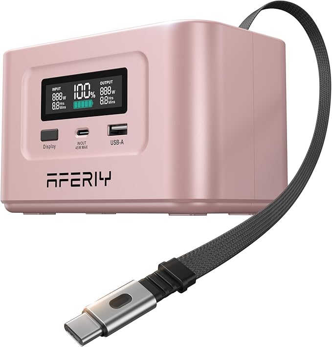 AFERIY 145W Portable Power Station with 99.2Wh/31000mAh Dual USB-C PD3.0 Fast Charging Solar Charging TSA Approved 6-in-1 Safety Protection Ideal for Travel Camping and Emergencies