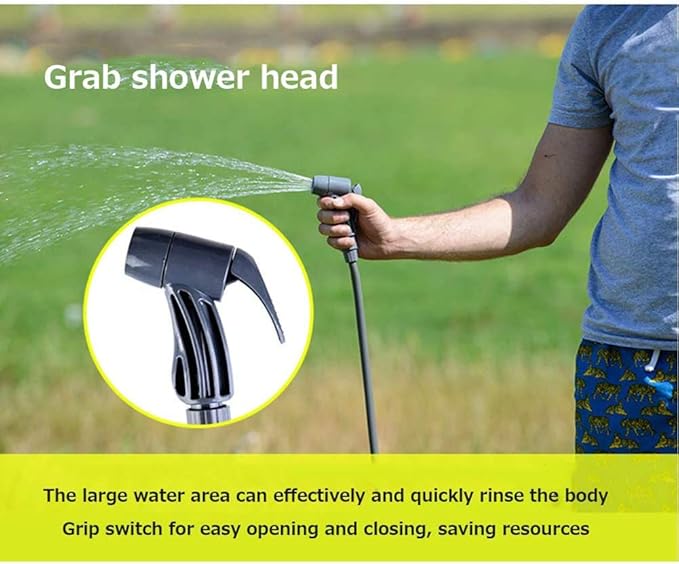 11 Litre Solar Heated Shower Bag Outdoor Shower Camping Portable Pressure Shower with Foot Pump Garden Shower