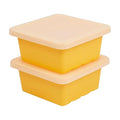 ECR4Kids Square Bin with Lid Storage Containers Yellow 2-Pack