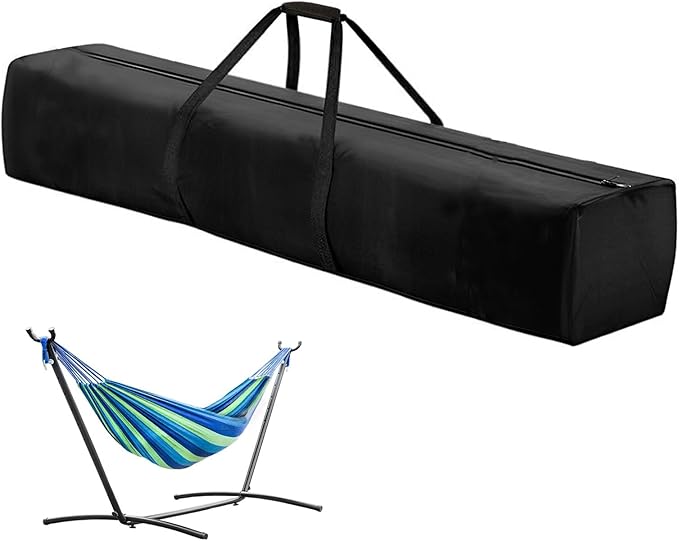 Hammock Storage Bag Heavy Duty Waterproof 63”x10.2”x10.2” Portable Hammock Cover with Zippers Hammock Chair Stand Carrying Bag Black
