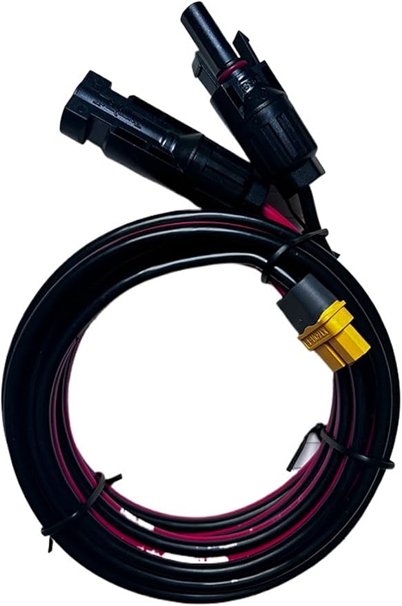 12AWG XT60 to MC-4 Solar Charging Cable 10FT IP67 Waterproof - 30A High Current Adapter for EcoFlow Power Stations (RV/Camping/Emergency)