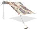 xigua City Scenery Beach Tent Sun Shelter with Carrying Bag - Silver Coated Oxford Fabric Beach Canopy for Beach Camping Fishing - Includes Windproof Ropes Sandbags &amp Stakes