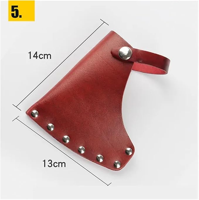 Hatchet Sheath Hunting Ax Cover Hatchet Blade Head Sheath Belt Holster PU Genuine Leather(Color05)