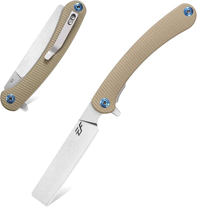 Eafengrow EF939 Folding Pocket Knife with D2 Steel Blade G10 Handle EDC Pocket Folding Knife for Camping Survival and Outdoor (Desert)