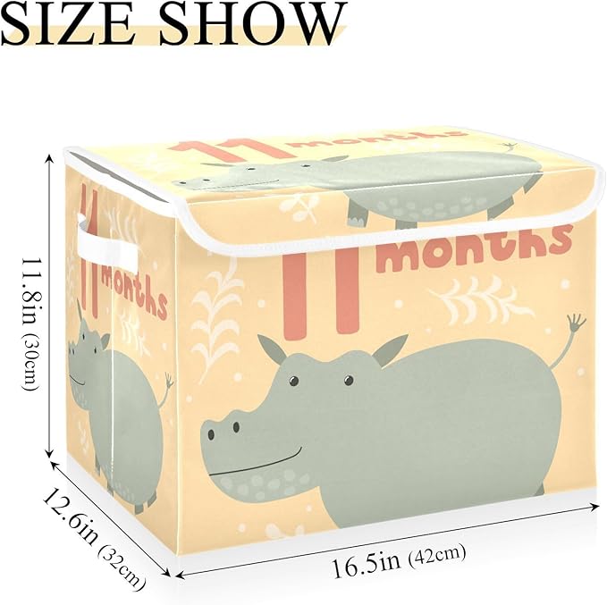 11_months Storage Bin with Lid Collapsible Organizer Bins Storage Box with Lids for Home Studyroom Home Decor