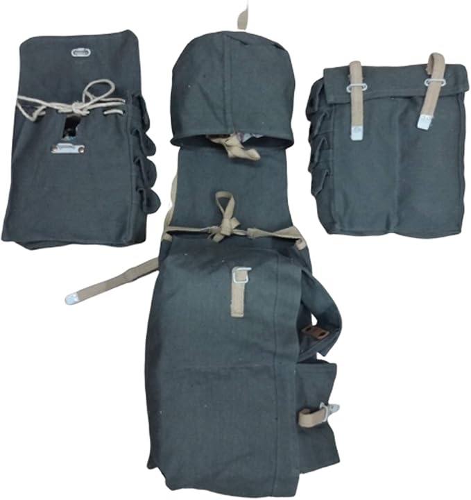 German WWII Engineer Assault Pack - Backpack with Pioneer Pouches - Gray - Reproduction