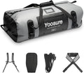 80L Waterproof Duffel Bag Motorcycle Dry Bag Backpack Waterproof Zippered Bags with Backpack Spacer Pad for Kayaking Rafting Boating Canoeing Camping Paddle Beach (Grey)