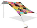 xigua Palm Tree Beach Tent Sun Shelter with Carrying Bag - Silver Coated Oxford Fabric Beach Canopy for Beach Camping Fishing - Includes Windproof Ropes Sandbags &amp Stakes