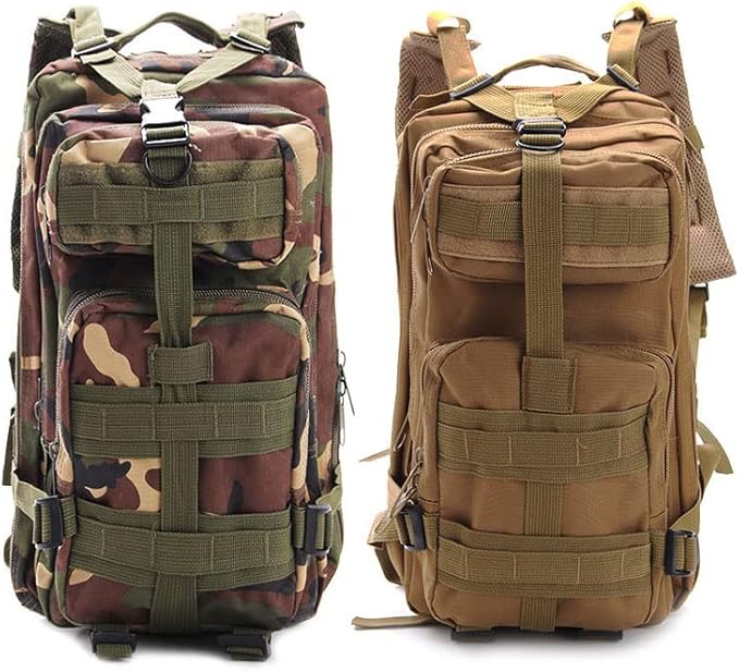 Outdoor Sports Pack Hiking Bag Tactical Rucksack Camo Knapsack Combat Camouflage Tactical Molle 25L 3P Backpack - Typhoon