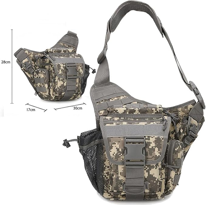 Sunnystacticalgear Outdoor Sports Hiking Sling Bag Shoulder Gear Pack Chest Range Bag Molle Camouflage Tactical Versipack - Black