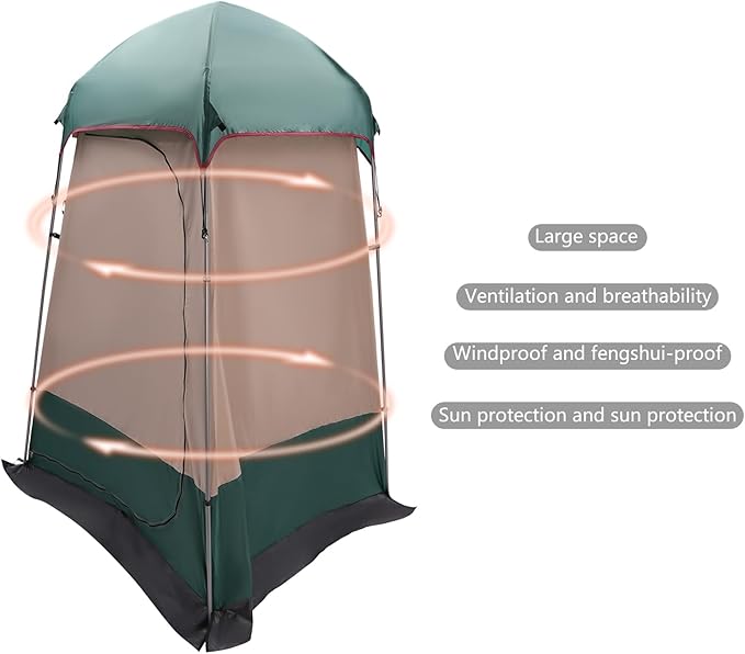 CNCEST Outdoor Shower TentCamping Privacy Shelter Dressing Changing Room Portable Toilet Tent for Hiking Sun Shelter Picnic Fishing (Green)