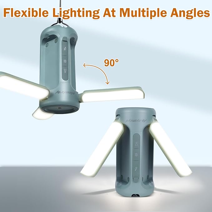 AYAMAYA Portable Shower for Camping + Foldable Camping Lights Rechargeable