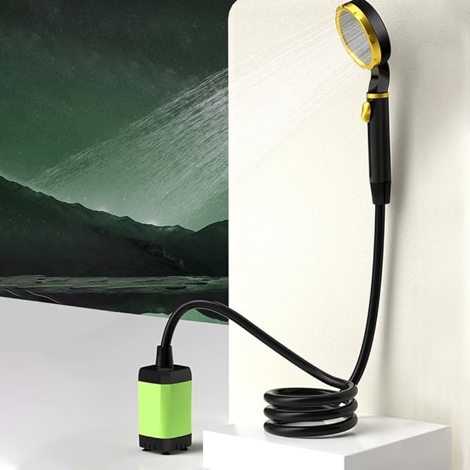 DONGKER Outdoor Shower KitPortable Shower USB Rechargeable Camping Shower with Intelligent LED Display &amp 2m Hose &amp Storage Bag for Outdoor Hiking Travel Pet Cleaning
