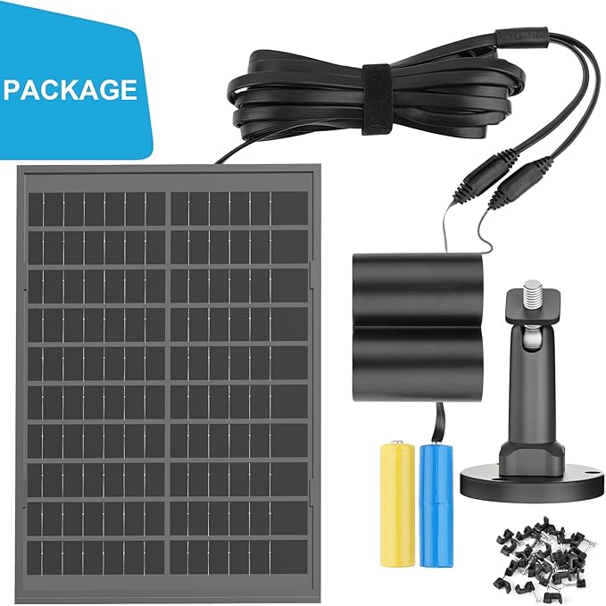 10W Solar Panel for All-New Blink Outdoor 4 /(3rd Gen) Floodlight Camera16.5Ft/5m Weatherproof Cable Power Your Blink Floodlight Camera Continuously (Floodlight &amp Cam NOT Included)