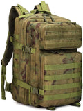 Outdoor Sports Pack Hiking Bag Tactical Rucksack Camo Knapsack Combat Camouflage Tactical 45L Molle Backpack - A-Tacs FG