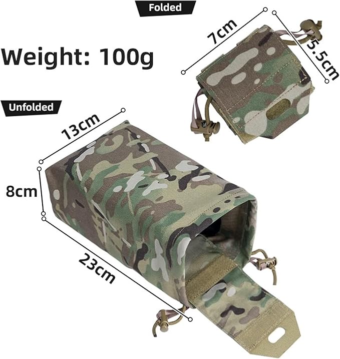 Compatible For Tactical Foldable Recycling Bag Dump Pouch Drop durable Mini(MC)