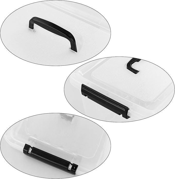 12 Quart Plastic Storage Latch Box Latching Storage Bin with Handle1 Pack