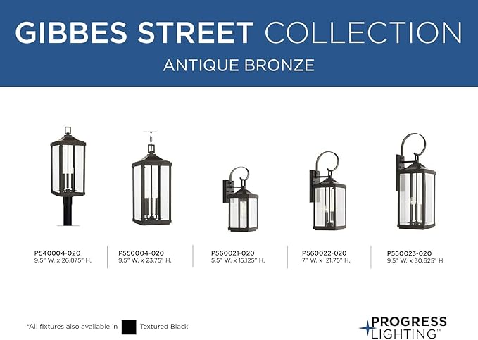 Gibbes Street Collection 3-Light Clear Beveled Glass New Traditional Outdoor Large Wall Lantern Light Antique Bronze