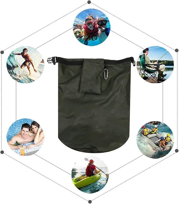 Waterproof Dry Bag PVC Outdoor Foldable Waterproof Barrel Dry Bag Storage Carrying Bags Camping Hiking Beach Waterproof Dry Bag Outdoor Barrel Bag for SwimmingBoating