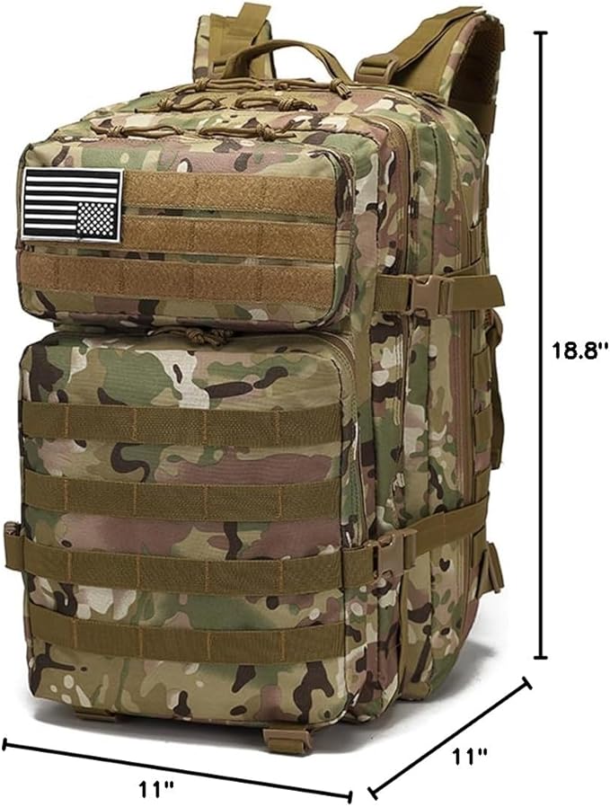 Men and Women 45L Outdoor Camouflage Backpack Capacity Hiking and Camping Bag Multi-functional Storage 3D Backpacks (CP 45L)