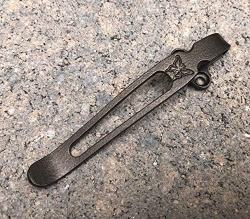 Dark Bronze Titanium Deep Carry Pocket Clip Made For Benchmade North Fork Grizzly Creek Crooked River and Griptilian Knife