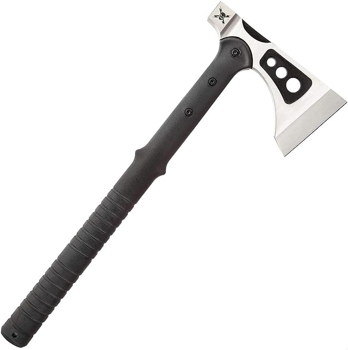 M48 Woodsman Axe with Sheath – 2Cr12 Cast Stainless Steel Head Black Oxide Coating Nylon Fiber Handle Nylon Belt Sheath – Ideal Camping Companion Tool - 15 1/2 Overall
