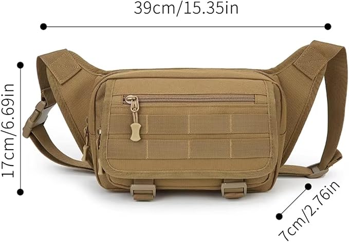 Tactical Fanny Pack Nylon Waist Bag Large Capacity Waterproof Molle Chest Rig Crossbody Shoulder Bag for Hiking Cycling