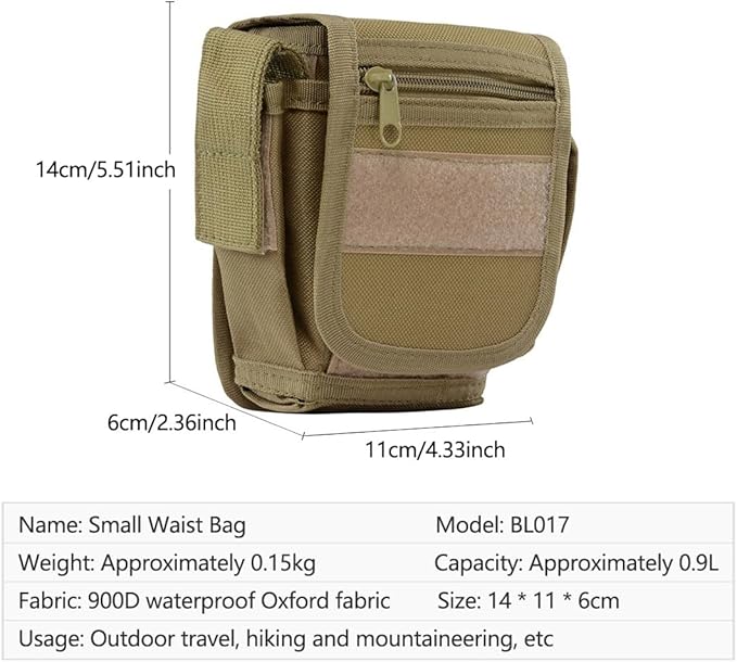 Multipurpose Tactical Waist Belt Bag Compact EDC Tool Pouch Bag Mini Utility Pouch Gadget Pocket