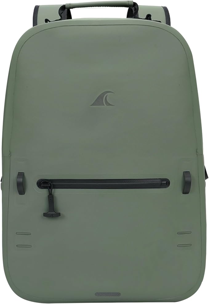 Breakwater Supply™ River Ute Waterproof IP68 Fishing Backpack Floating TPU Submersible Dry Bag with Padded Hip Belt and Airtight Zippers | 20L (River Ute 20L Marsh Green)