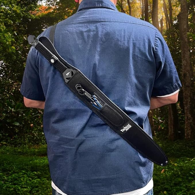 Tactical Flame Skull Machete with 3 Throwing Knives Set