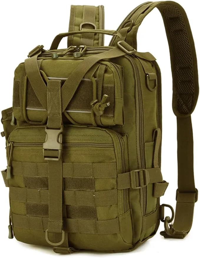 Genérico 20L Tactical Assault Bag Military Sling BackpackCompatible for Outdoor Hiking Campin(Khaki)