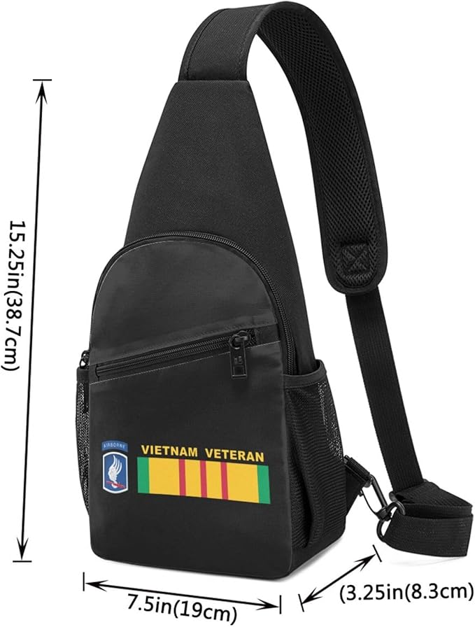 173 Airborne Brigade Vietnam Veteran Chest Pack Leisure Shoulder Crossbody Chest Bag