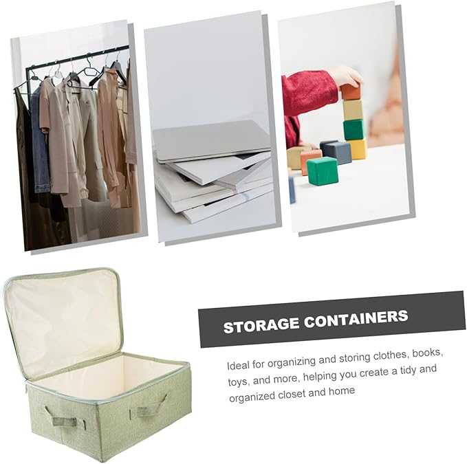 STOBAZA Clothes Storage Case Lock Fabric Storage Organizer Bins Space-saving Stylish Home Organizer