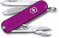 Victorinox Classic SD Swiss Army Knife Compact 7 Functions Swiss Made Pocket Knife with Small Blade Screwdriver and Key Ring - Tasty Grape (Purple)