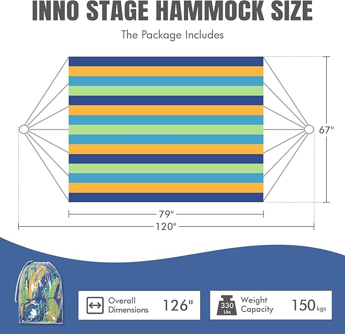 Handwoven Mayan Hammock - Portable Family Hammock with Carry Bag Matrimonial Size Multi-Color Handmade Hammock for Travel Camping Backyard Porch Outdoor or Indoor Use
