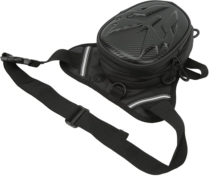 Motorcycle Leg Bag Thigh Packs PVC Matte Outdoor Carbon Fiber Drop Leg Bag Multifunctional Crossbody Shoulder Bag for Riding Travel Hiking (Carbon Fiber Style)