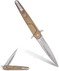 Extrema Ratio - BD4 Contractor (Desert) Folding Knife Bhler N690 Steel Blade Stone Washed Finish Smooth Aluminum Handle Ergonomic Design Reversible Clip