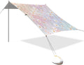 xigua Wildflowers Beach Tent Sun Shelter with Carrying Bag - Silver Coated Oxford Fabric Beach Canopy for Beach Camping Fishing - Includes Windproof Ropes Sandbags &amp Stakes