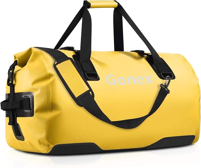 Gonex 40L 60L 80L Extra Large Waterproof Duffle Travel Dry Duffel Bag Heavy Duty Bag with Durable Straps &amp Handles for Kayaking Paddleboarding Boating Rafting Fishing