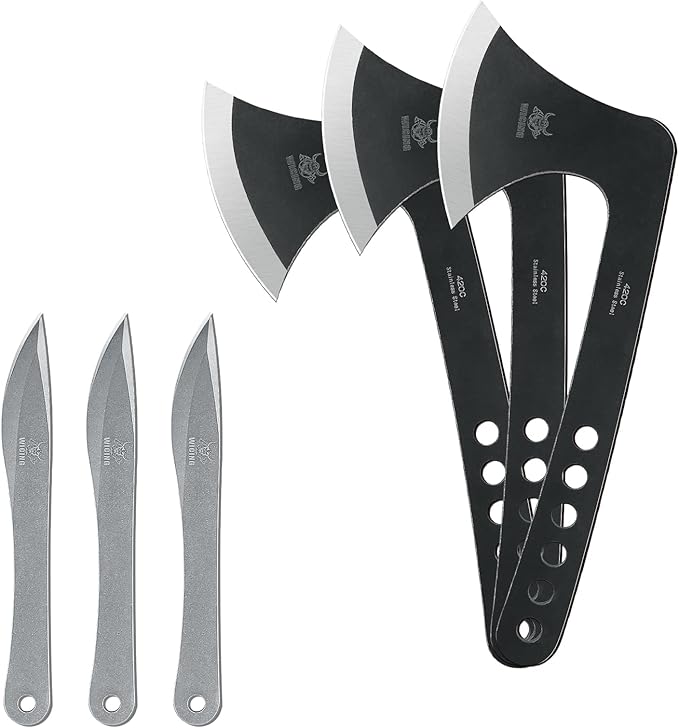 Throwing Axe Set Stainless Steel Throwing Set with Nylon Sheath and Full Tang Throwing Hatchet for Recreation and Competition