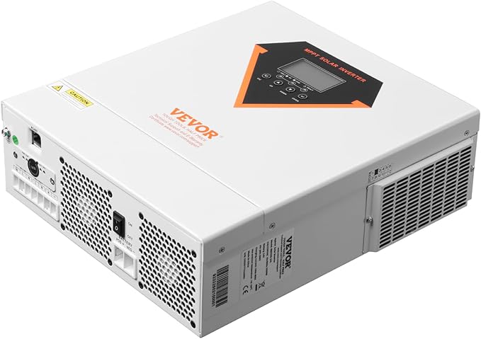 VEVOR Hybrid Solar Inverter 3500W Single Phase Pure Sine Wave Power Inverter 24V DC to 220/230V AC with Built-in 100A MPPT Solar Charge Controller for Off-Grid System Lead Acid Lithium Battery