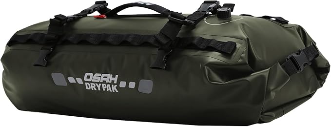 Waterproof Duffel&amp Luggage Bag - Motorcycle Dry Bag Tail Saddle Bags with Roll Top ClosureLarge Storage Spacefor Camping Kayaking Fishing &amp Traveling(Green 20L)