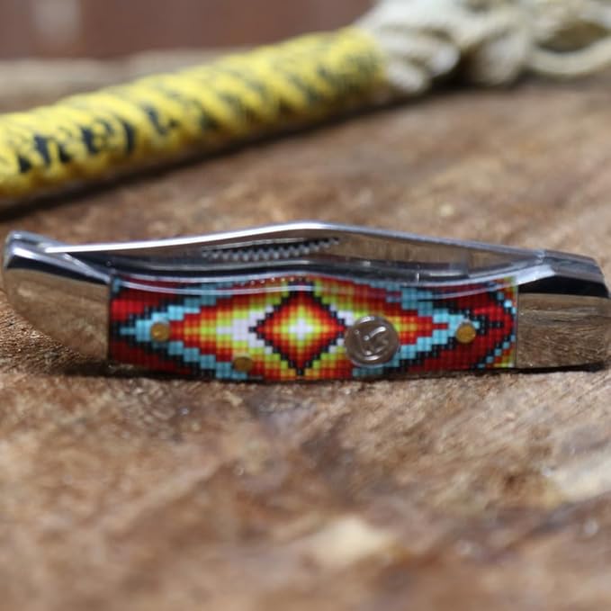 WHISKEY BENT HAT CO. Mini Hunter Folding Pocket Knife 2.75 Closed Length 440C Stainless Steel Blade (The Warrior)